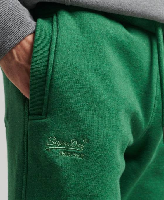 Superdry pantaloni de jogging din bumbac organic brodat cu logo vintage îmbrăcăminte verde bărbați JX0Z6381