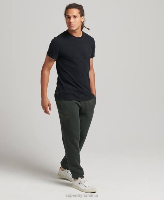 Superdry pantaloni de jogging din bumbac organic brodat cu logo vintage îmbrăcăminte verde bărbați JX0Z6437