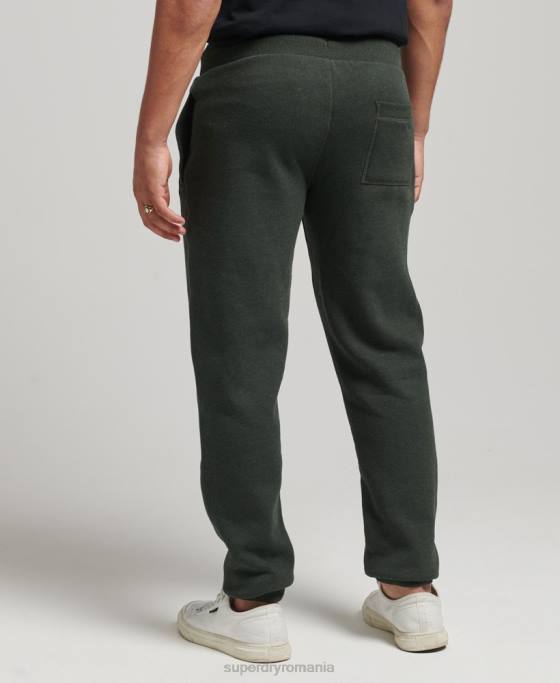 Superdry pantaloni de jogging din bumbac organic brodat cu logo vintage îmbrăcăminte verde bărbați JX0Z6437
