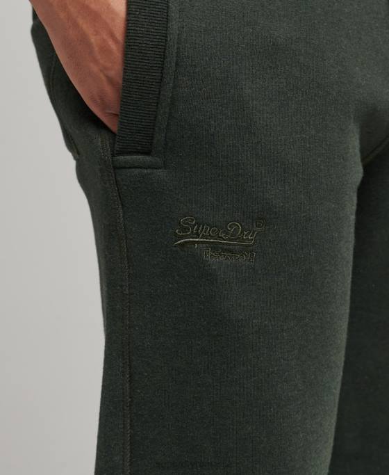 Superdry pantaloni de jogging din bumbac organic brodat cu logo vintage îmbrăcăminte verde bărbați JX0Z6437