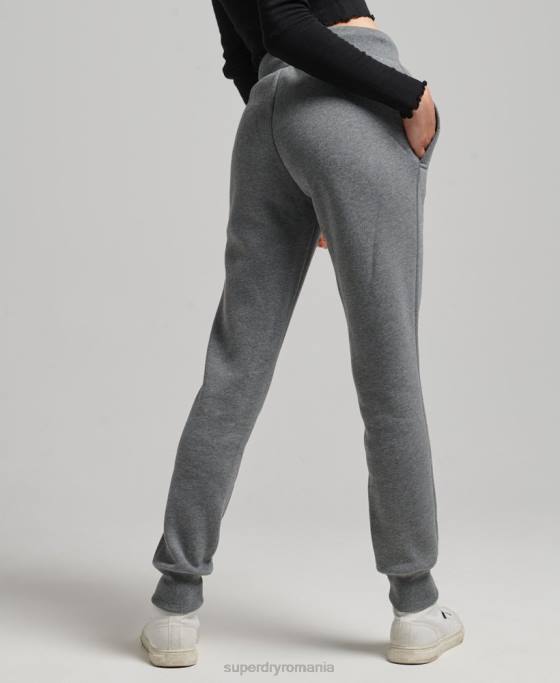 Superdry pantaloni de jogging din bumbac organic cu logo esențial îmbrăcăminte gri femei JX0Z6675
