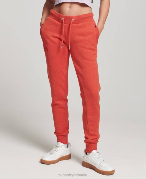 Superdry pantaloni de jogging din bumbac organic cu logo esențial îmbrăcăminte portocale femei JX0Z6537