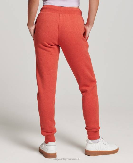 Superdry pantaloni de jogging din bumbac organic cu logo esențial îmbrăcăminte portocale femei JX0Z6537