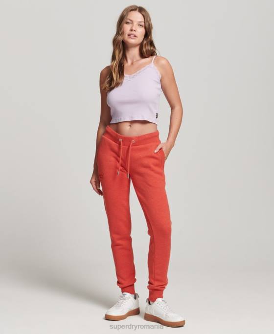 Superdry pantaloni de jogging din bumbac organic cu logo esențial îmbrăcăminte portocale femei JX0Z6537
