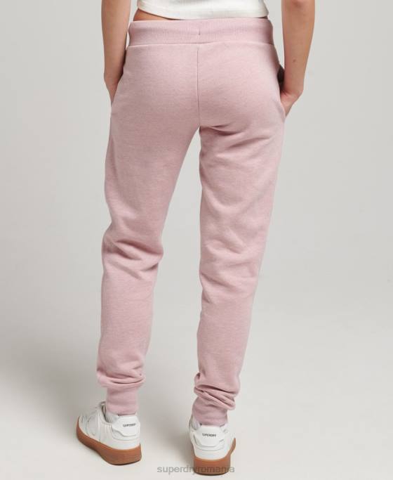Superdry pantaloni de jogging din bumbac organic cu logo esențial îmbrăcăminte roz femei JX0Z6597