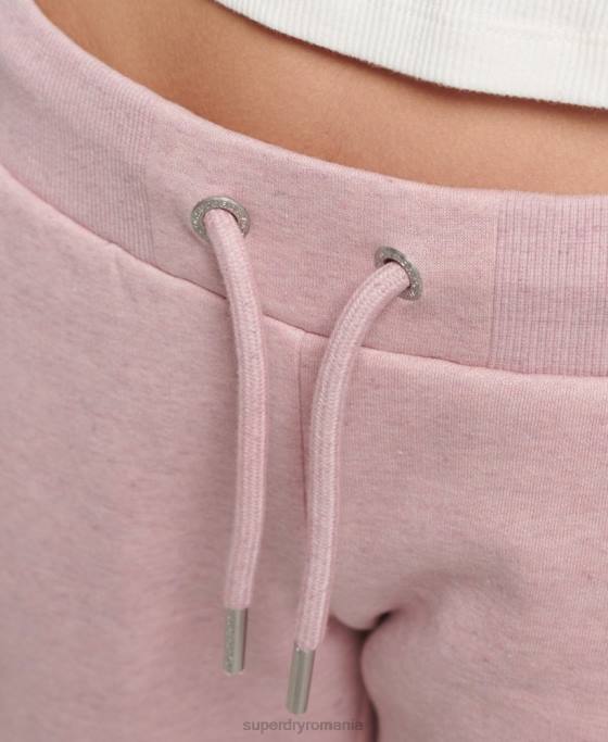 Superdry pantaloni de jogging din bumbac organic cu logo esențial îmbrăcăminte roz femei JX0Z6597