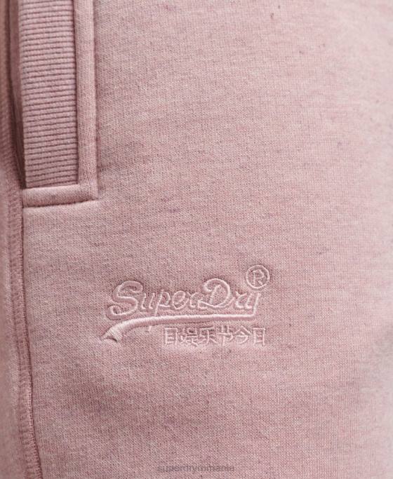 Superdry pantaloni de jogging din bumbac organic cu logo esențial îmbrăcăminte roz femei JX0Z6597