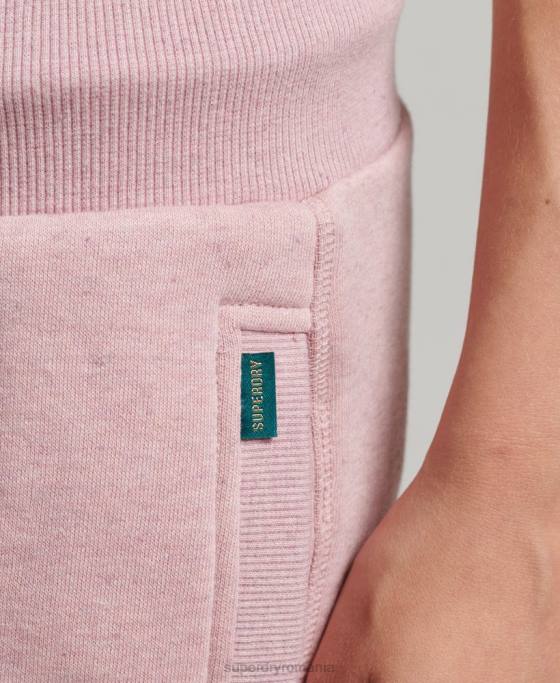 Superdry pantaloni de jogging din bumbac organic cu logo esențial îmbrăcăminte roz femei JX0Z6597