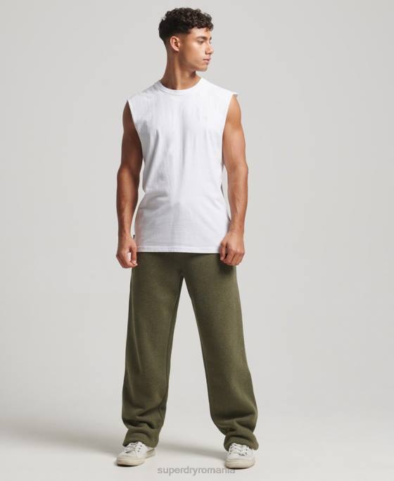 Superdry pantaloni de jogging drepti din bumbac organic cu logo vintage îmbrăcăminte verde bărbați JX0Z80