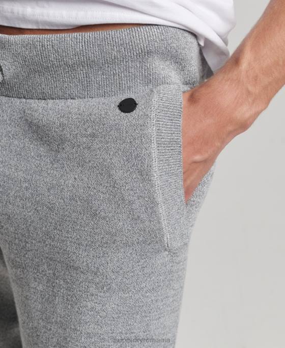 Superdry pantaloni de jogging esentiali din bumbac organic studios îmbrăcăminte gri bărbați JX0Z6408