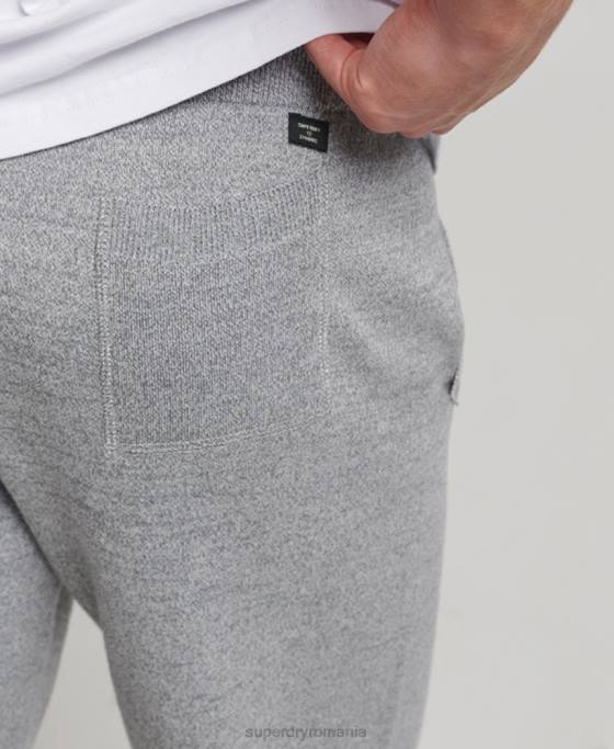Superdry pantaloni de jogging esentiali din bumbac organic studios îmbrăcăminte gri bărbați JX0Z6408