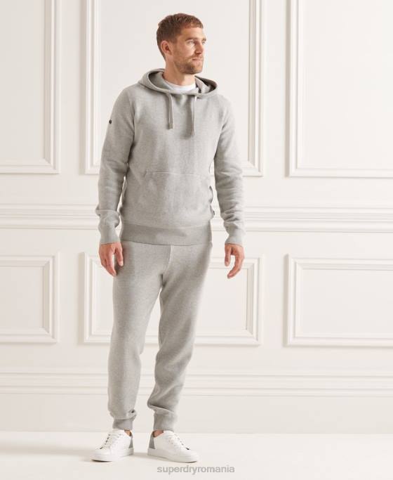 Superdry pantaloni de jogging esentiali din bumbac organic studios îmbrăcăminte gri deschis bărbați JX0Z6452