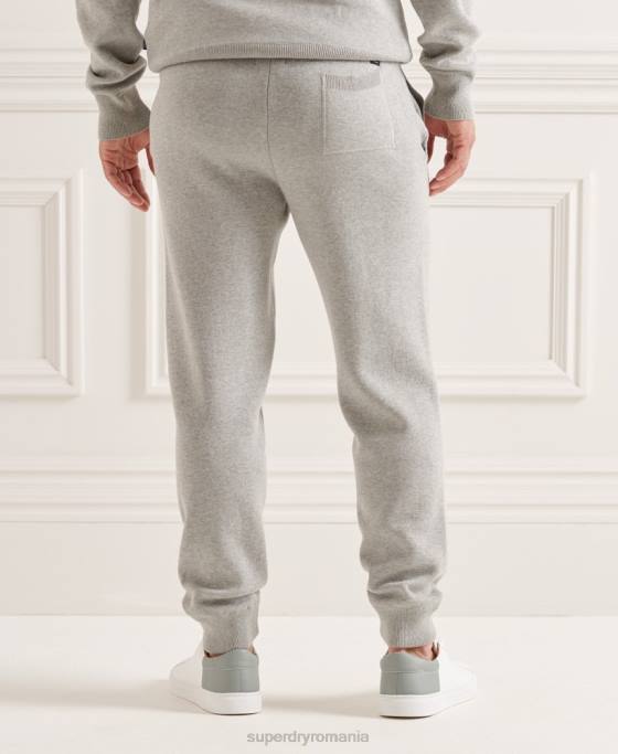 Superdry pantaloni de jogging esentiali din bumbac organic studios îmbrăcăminte gri deschis bărbați JX0Z6452