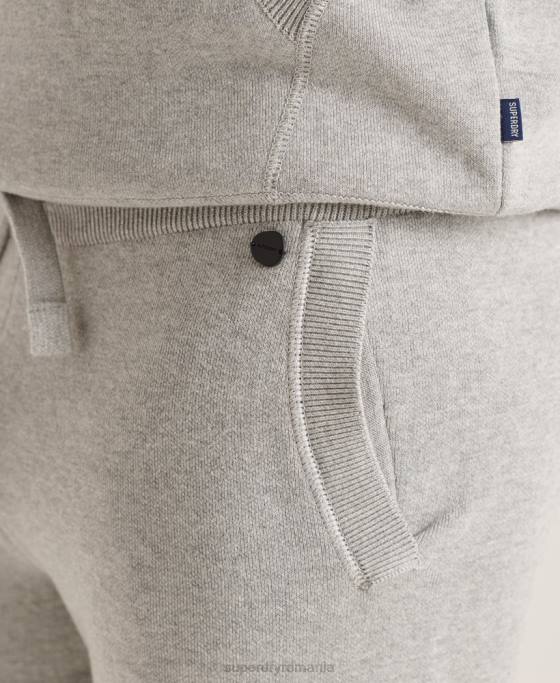 Superdry pantaloni de jogging esentiali din bumbac organic studios îmbrăcăminte gri deschis bărbați JX0Z6452