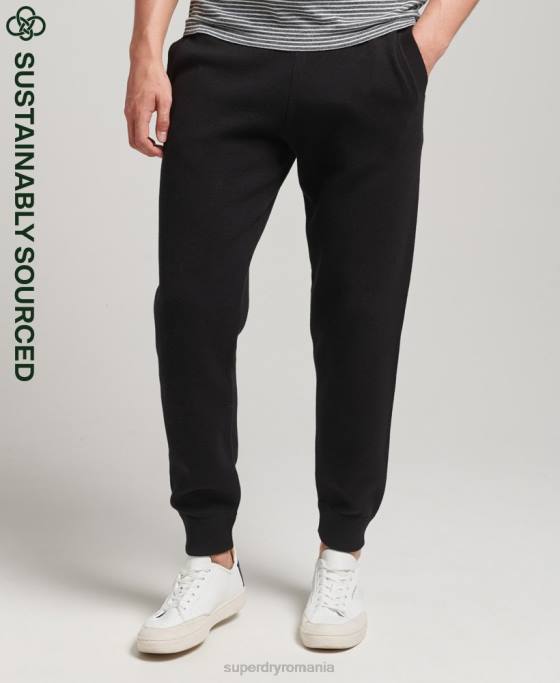 Superdry pantaloni de jogging esentiali din bumbac organic studios îmbrăcăminte negru bărbați JX0Z6480