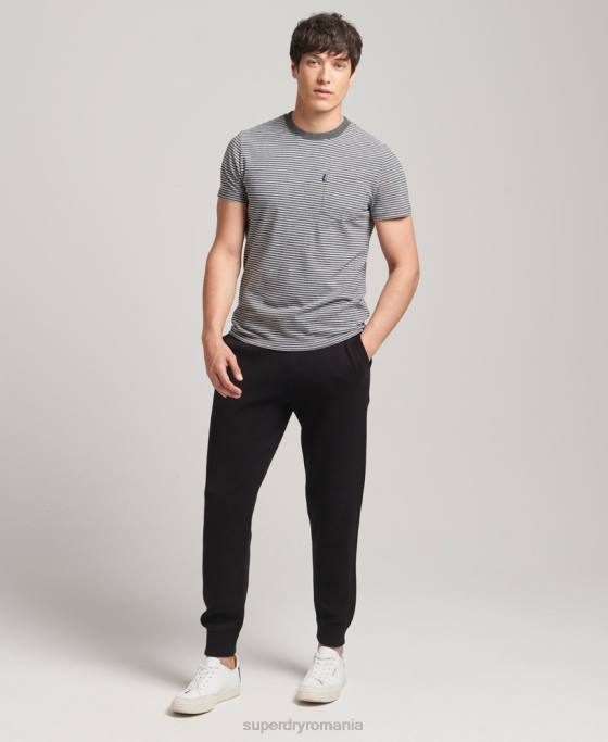 Superdry pantaloni de jogging esentiali din bumbac organic studios îmbrăcăminte negru bărbați JX0Z6480