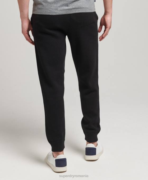Superdry pantaloni de jogging esentiali din bumbac organic studios îmbrăcăminte negru bărbați JX0Z6480