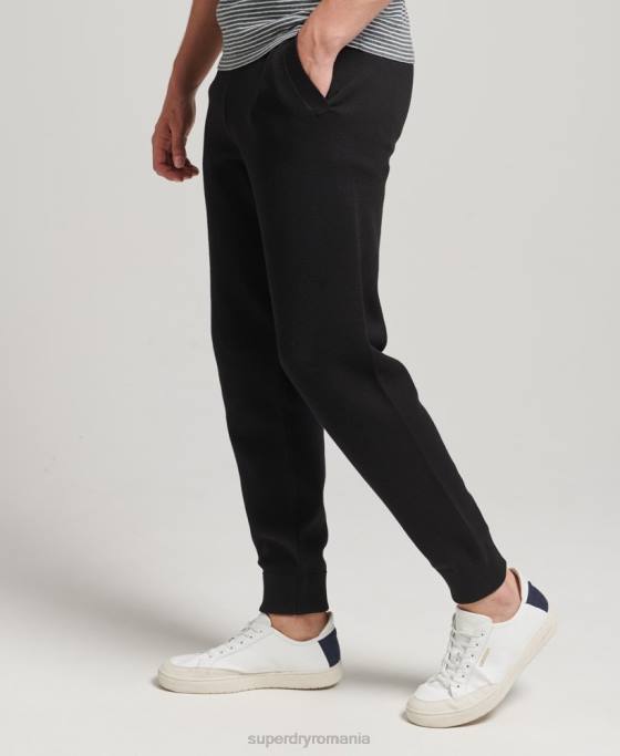 Superdry pantaloni de jogging esentiali din bumbac organic studios îmbrăcăminte negru bărbați JX0Z6480