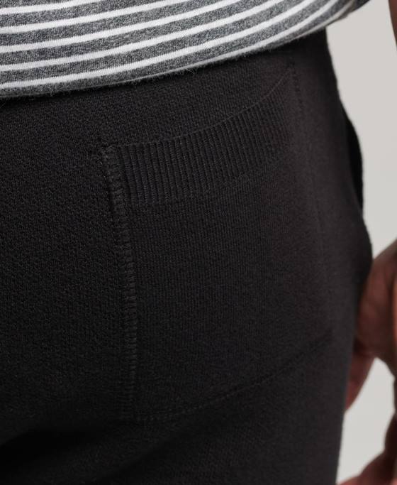 Superdry pantaloni de jogging esentiali din bumbac organic studios îmbrăcăminte negru bărbați JX0Z6480