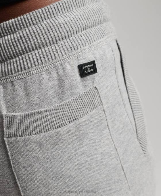 Superdry pantaloni de jogging esentiali din bumbac organic îmbrăcăminte gri deschis femei JX0Z6663