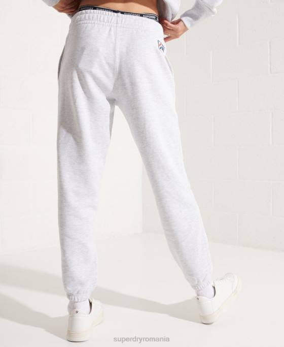 Superdry pantaloni de jogging esențiali din bumbac organic îmbrăcăminte gri deschis femei JX0Z6682