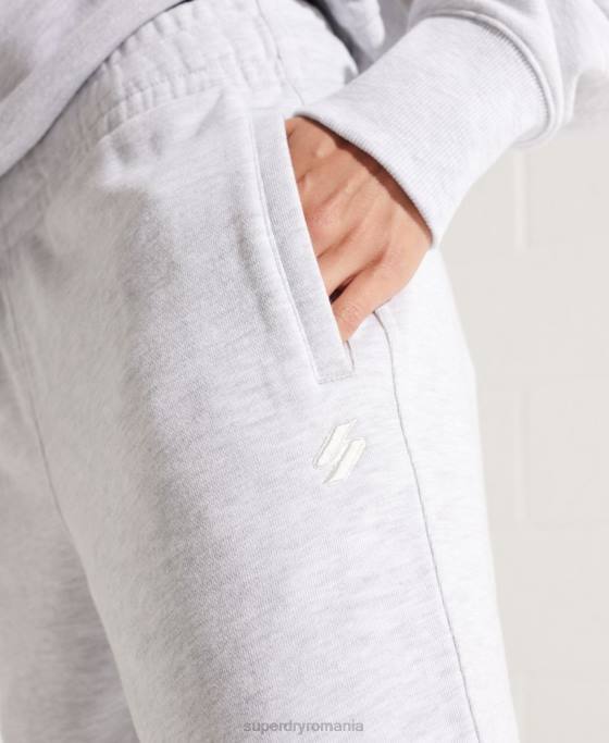 Superdry pantaloni de jogging esențiali din bumbac organic îmbrăcăminte gri deschis femei JX0Z6682
