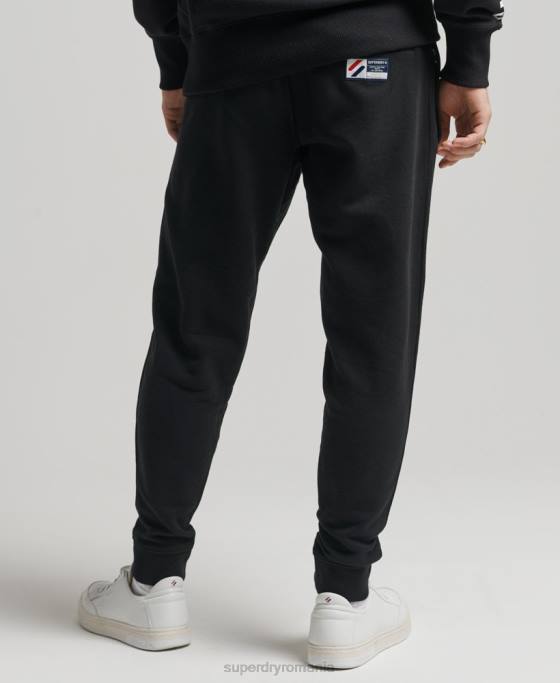 Superdry pantaloni de jogging esențiali din bumbac organic îmbrăcăminte negru bărbați JX0Z6486