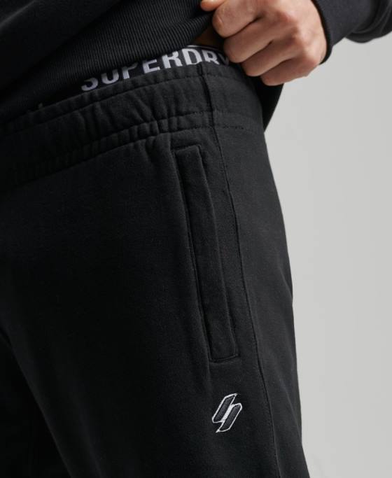 Superdry pantaloni de jogging esențiali din bumbac organic îmbrăcăminte negru bărbați JX0Z6486
