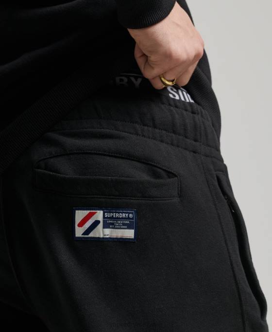 Superdry pantaloni de jogging esențiali din bumbac organic îmbrăcăminte negru bărbați JX0Z6486