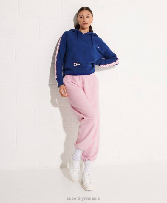 Superdry pantaloni de jogging esențiali din bumbac organic îmbrăcăminte roz femei JX0Z6599