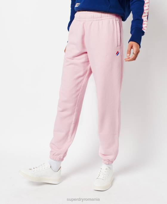 Superdry pantaloni de jogging esențiali din bumbac organic îmbrăcăminte roz femei JX0Z6599