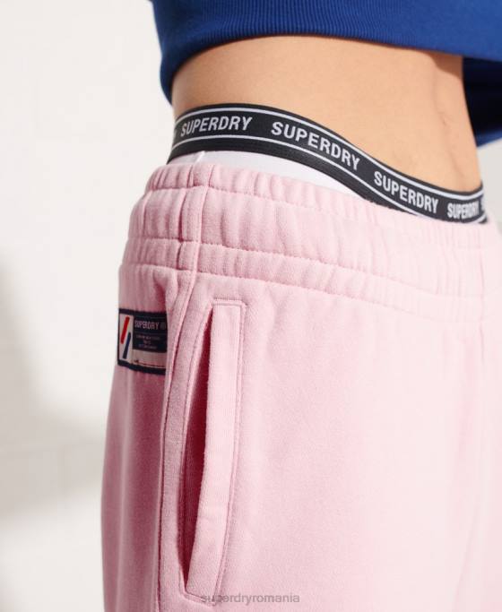Superdry pantaloni de jogging esențiali din bumbac organic îmbrăcăminte roz femei JX0Z6599