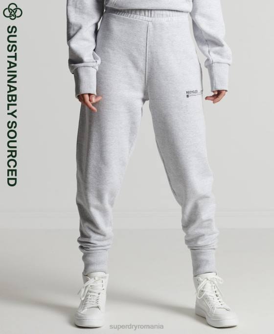 Superdry pantaloni de jogging micro top reciclați îmbrăcăminte gri deschis femei JX0Z6687