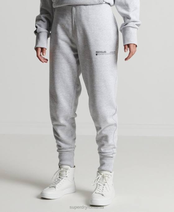 Superdry pantaloni de jogging micro top reciclați îmbrăcăminte gri deschis femei JX0Z6687