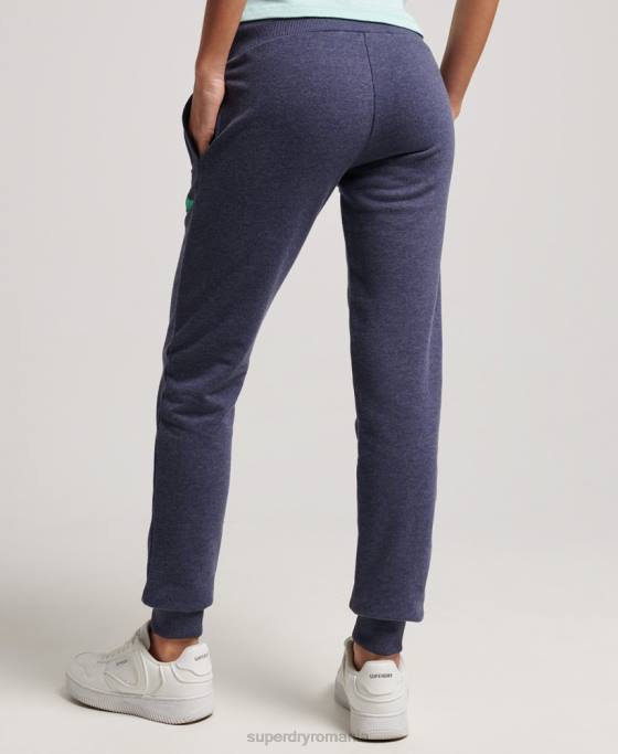 Superdry pantaloni de jogging neperiați decupați cali îmbrăcăminte marina femei JX0Z3916