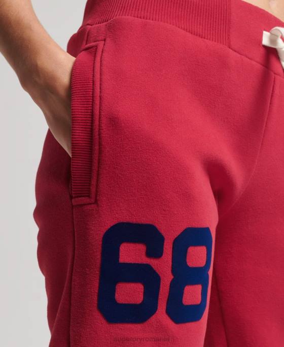 Superdry pantaloni de jogging pentru colegiu cu logo vintage îmbrăcăminte roșu femei JX0Z6574