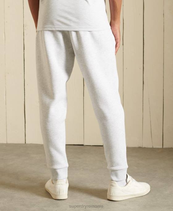 Superdry pantaloni de jogging periați cu logo-ul de bază îmbrăcăminte gri deschis bărbați JX0Z6445