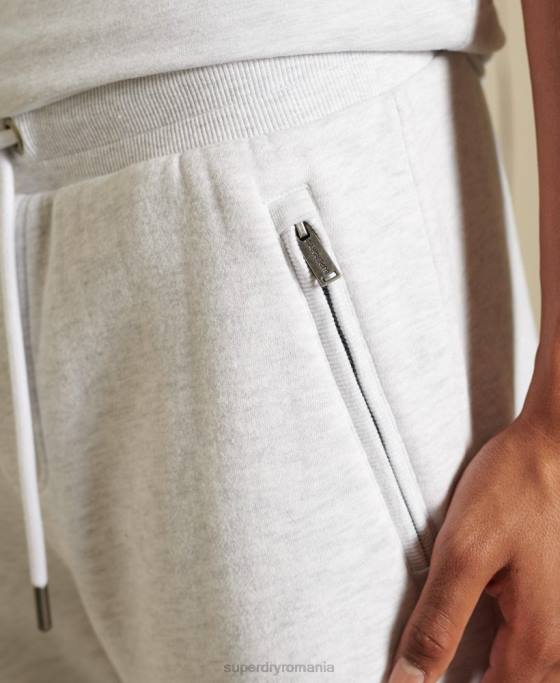 Superdry pantaloni de jogging periați cu logo-ul de bază îmbrăcăminte gri deschis bărbați JX0Z6445