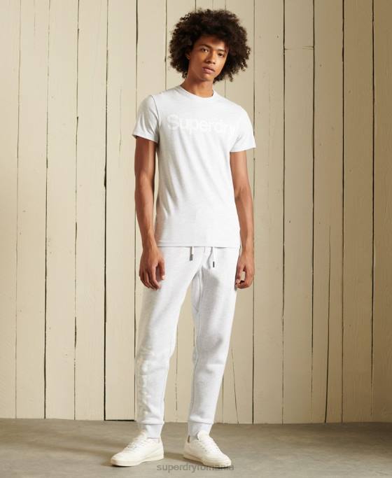 Superdry pantaloni de jogging periați cu logo-ul de bază îmbrăcăminte gri deschis bărbați JX0Z6445