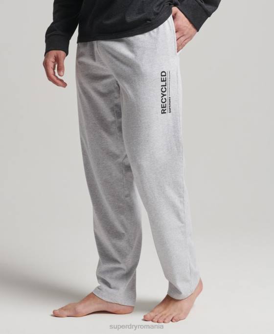 Superdry pantaloni de pijamă reciclați îmbrăcăminte gri bărbați JX0Z1608