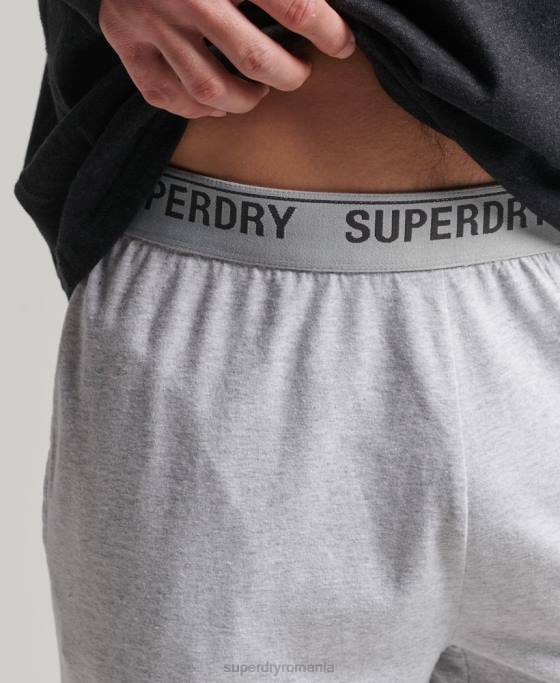 Superdry pantaloni de pijamă reciclați îmbrăcăminte gri bărbați JX0Z1608