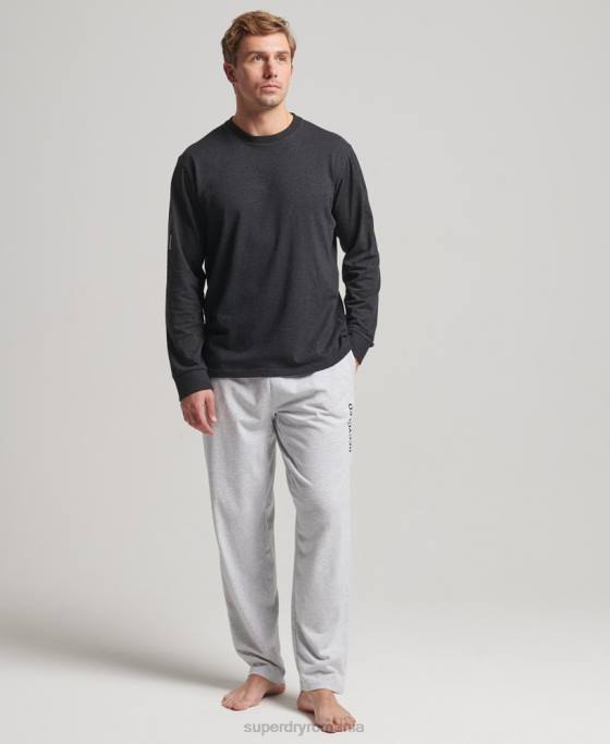 Superdry pantaloni de pijamă reciclați îmbrăcăminte gri bărbați JX0Z1608
