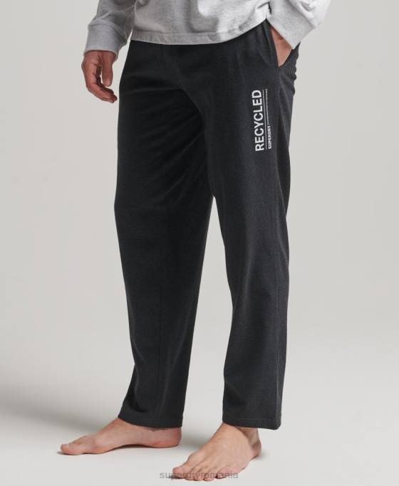 Superdry pantaloni de pijamă reciclați îmbrăcăminte negru bărbați JX0Z1607