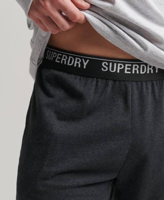 Superdry pantaloni de pijamă reciclați îmbrăcăminte negru bărbați JX0Z1607