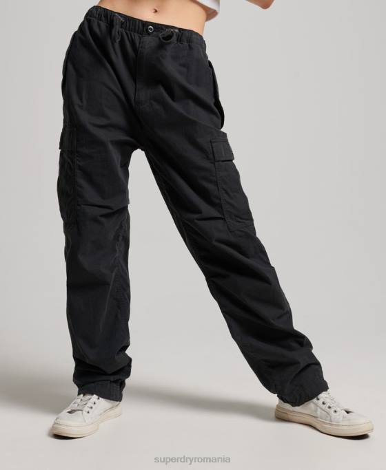 Superdry pantaloni de prindere cu parașuta îmbrăcăminte negru femei JX0Z2567