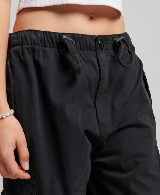 Superdry pantaloni de prindere cu parașuta îmbrăcăminte negru femei JX0Z2567