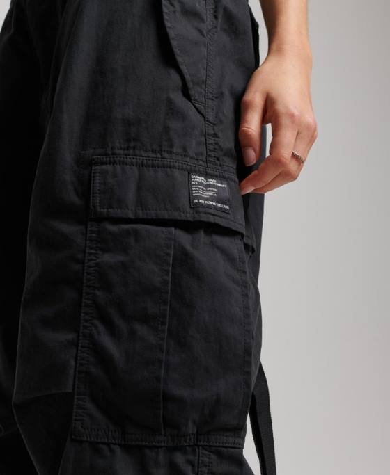 Superdry pantaloni de prindere cu parașuta îmbrăcăminte negru femei JX0Z2567