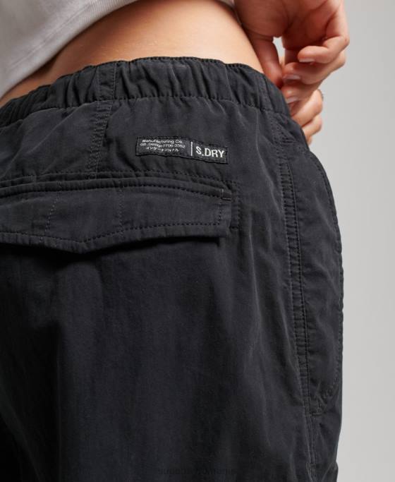 Superdry pantaloni de prindere cu parașuta îmbrăcăminte negru femei JX0Z2567