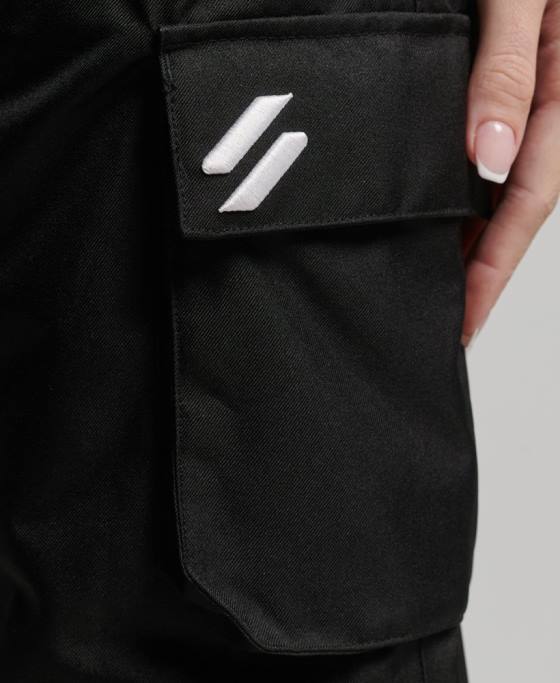 Superdry pantaloni de salvare îmbrăcăminte negru femei JX0Z6550