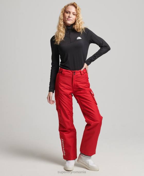 Superdry pantaloni de salvare îmbrăcăminte roșu femei JX0Z6548